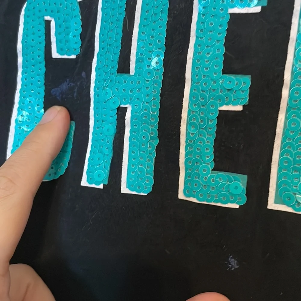 Justice Cheer shirt Size 12 Teal color